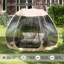 300 X 275 CM Foldable Outdoor Screened Camping Tent Gazebo-Sand Color