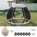 300 X 275 CM Foldable Outdoor Screened Camping Tent Gazebo-Sand Color