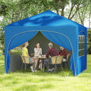 300 X 300 Cm Pop Up Canopy Tent With 4 Removable Sidewall And Wheeled Bag-Blue