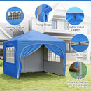 300 X 300 Cm Pop Up Canopy Tent With 4 Removable Sidewall And Wheeled Bag-Blue