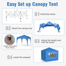 300 X 300 Cm Pop Up Canopy Tent With 4 Removable Sidewall And Wheeled Bag-Blue