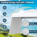 300 x 300 cm Pop up Canopy Tent with 1 Sidewall and Portable Backpack-White