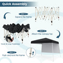 300 X 300 Cm Pop Up Canopy Tent With 1 Sidewall And Portable Backpack-Black