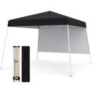 300 X 300 Cm Pop Up Canopy Tent With 1 Sidewall And Portable Backpack-Black