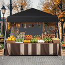 300 X 300 Cm Pop Up Canopy Tent With 1 Sidewall And Portable Backpack-Black