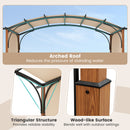 300 x 360 cm Retractable Pergola Arched Patio Pergola with Sun Shade Canopy-Beige