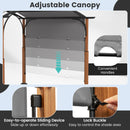 300 x 360 cm Retractable Pergola Arched Patio Pergola with Sun Shade Canopy-Grey