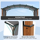 300 x 360 cm Retractable Pergola Arched Patio Pergola with Sun Shade Canopy-Grey