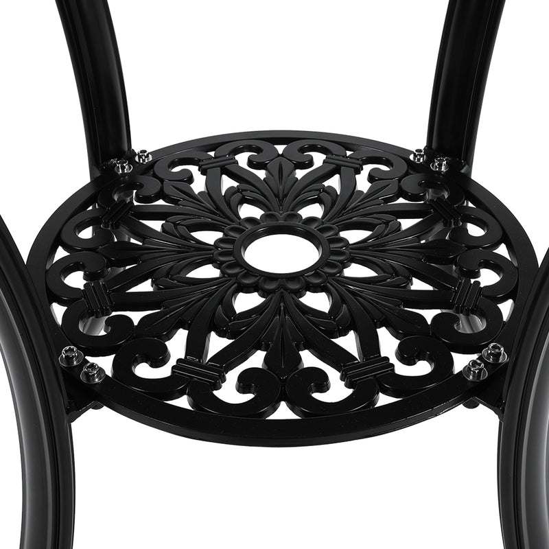 Breeins Cast Aluminum Patio Dining Table with Umbrella Hole