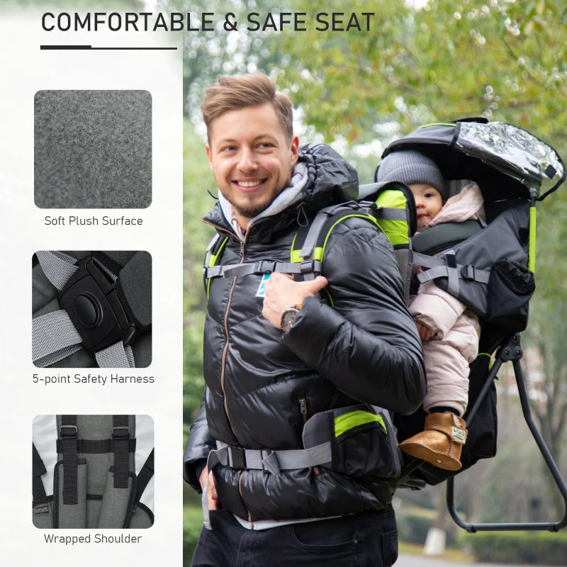 HOMCOM Baby Carrier Backpack - Black