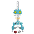 Livingandhome 2-in-1 Adjustable Kids Basketball Hoop with Football Goal