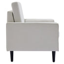 Livingandhome Beige Linen Mid-Century Armchair