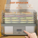 HOMCOM 5 Tier Food Dehydrator, 245W for Drying Fruit, Meat, Vegetable, White