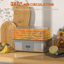 HOMCOM 5 Tier Food Dehydrator, 245W for Drying Fruit, Meat, Vegetable, White