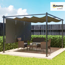 Outsunny 3 X 4m Metal Pergola With Retractable Roof And Roller Shade