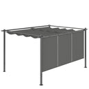 Outsunny 3 X 4m Metal Pergola With Retractable Roof And Roller Shade
