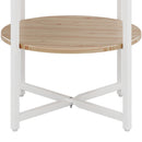 Livingandhome Small Round Coffee Table with 2 Tier