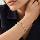 14K Gold Plated Chain Bracelets set