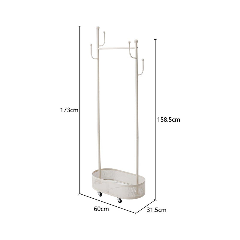 Livingandhome Compact Clothing Rack with Basket