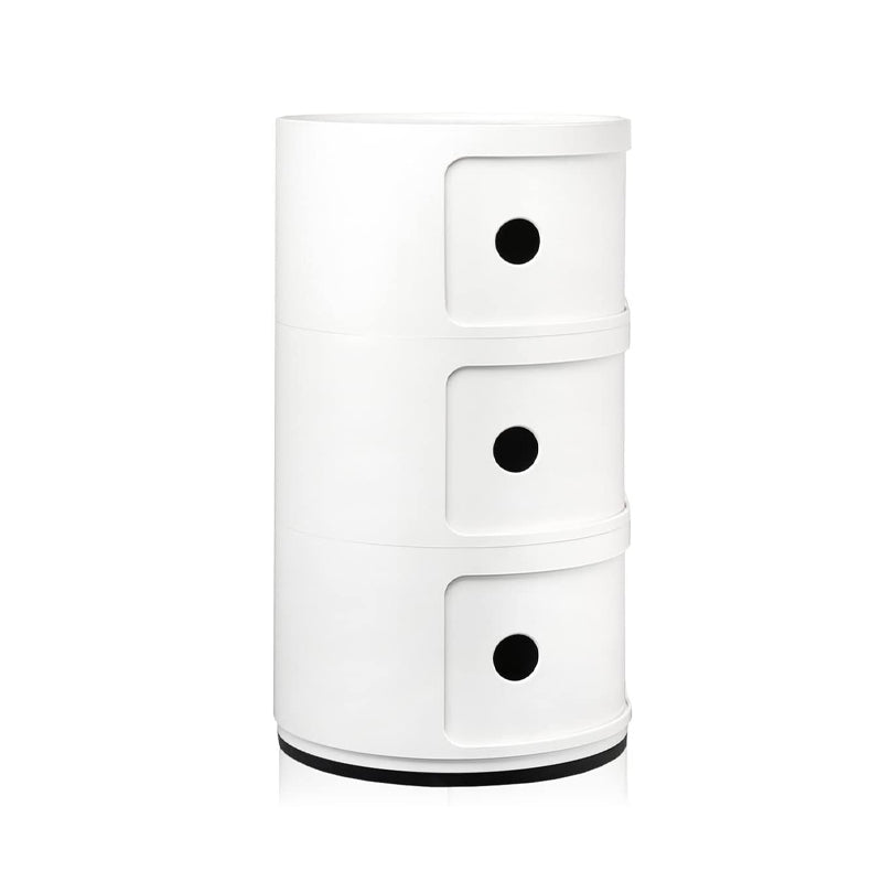 Livingandhome Cylindrical Plastic Storage Drawer Unit