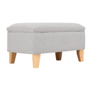 Livingandhome Linen Upholstered Storage Ottoman Footstool