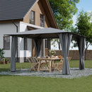 Solar LED Metal Patio Gazebo with Curtains L or XL