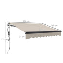 Outsunny 2.5 x 2m Electric Retractable Awning w/ Aluminium Frame