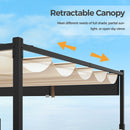 310 X 310 Cm Outdoor Pergola With Retractable Canopy-Beige