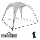 310 x 310 cm Pop up Camping Tent with Silver-coated Oxford Fabric-Beige