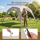 310 x 310 cm Pop up Camping Tent with Silver-coated Oxford Fabric-Beige