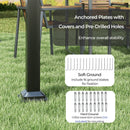 310 X 310 Cm Outdoor Pergola With Retractable Canopy-Black And Grey