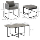 Outsunny Rattan Dining Set, Garden Table & Chair Sets w/ Space-saving Design