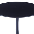Livingandhome Modern Round Wooden Table with Metallic Base