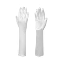 Elegant Mid-length Satin Gloves White