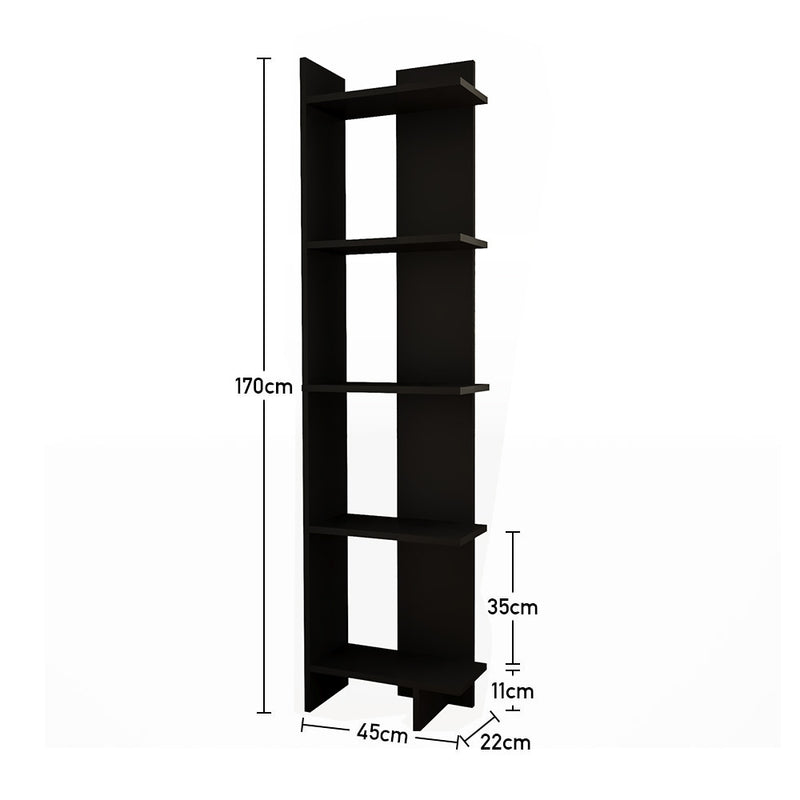 Livingandhome Industrial 5-Tier Corner Bookshelf Shelf Unit