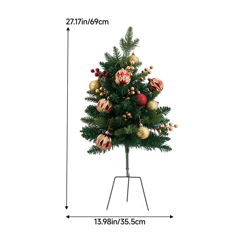 Lifeideas Set of 2 Pre-Lit Artificial Christmas Trees with Tripod Stakes