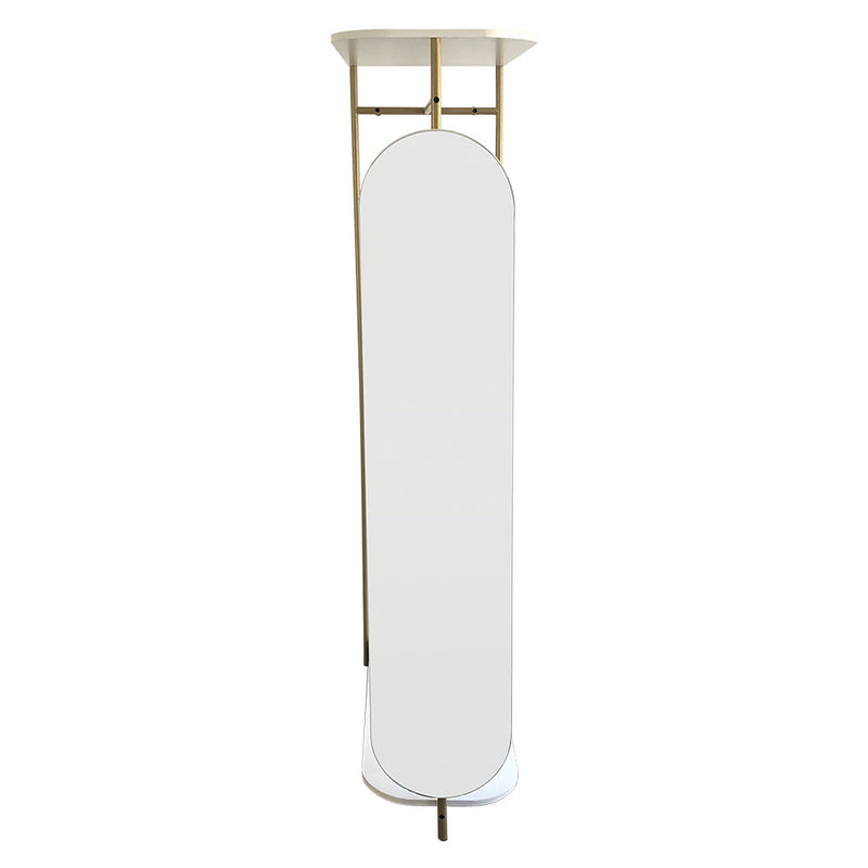 Livingandhome Modern Metal Clothes Rail with Mirror