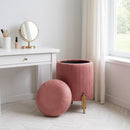 Livingandhome Modern Pleated Storage Ottoman with Metal Base