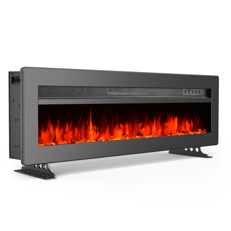 Electric Fireplace With Adjustable Flames, Wall Mounted Or Freestanding