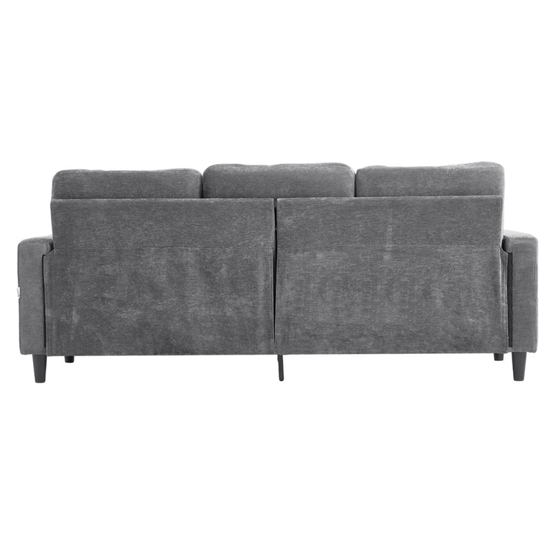 Livingandhome Modern Polyester Sofa with Footrest