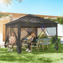 Outsunny Garden Folding Tent Heavy Duty Pop Up Gazebo for Party Black