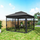 Outsunny Garden Folding Tent Heavy Duty Pop Up Gazebo for Party Black