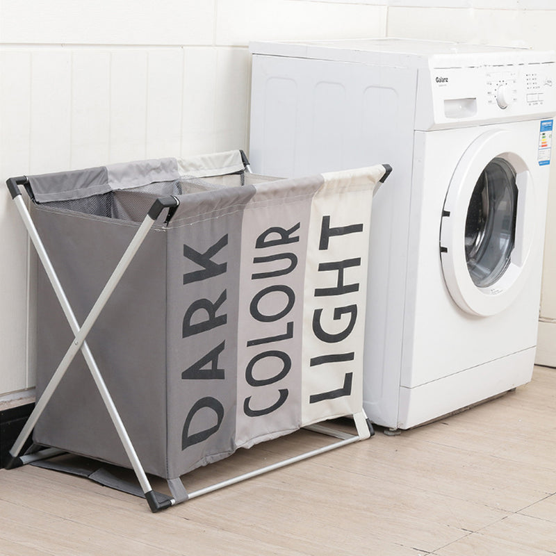 Lifeideas Aluminium Foldable Laundry Sorter Triple Section Light & Dark Colour