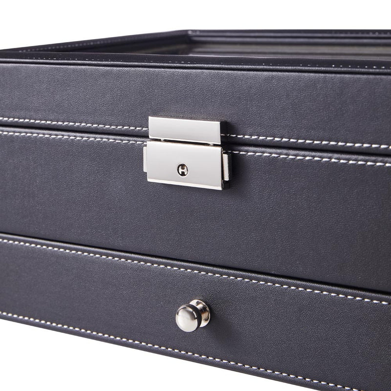 Sheonly Black Jewellery Storage Box with Transparent Lid