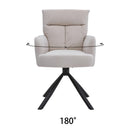 Livingandhome Modern Upholstered Swivel Armchair with Black Legs