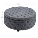 Livingandhome Stylish Round Ottoman with Nailhead Trim