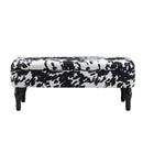 Livingandhome Cow Print Velvet Upholstered Storage Bench