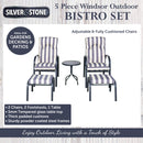 5 Piece Windsor Outdoor Bistro Set - Bistro Table And Chairs Set 2 – Garden Furniture, Garden Table, Garden Chairs, Folding Garden Chairs, Sun Loungers Set Of 2