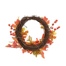 Halloween Maple Pumpkin Harvest Wreath with Lights