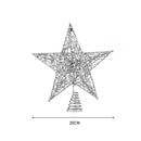 Livingandhome Decorative Star Sequins Christmas Tree Topper with LED Lights